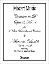 Concerto in D Opus 3, No. 1 Orchestra sheet music cover